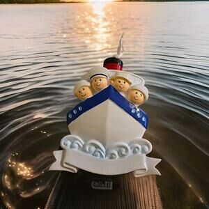 Family of 4 Cruise Ship POLARX Personalizable Christmas Tree Ornament
